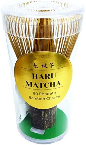 HARU MATCHA - MADE IN JAPAN- KUROCHIKU Black Bamboo Chasen - Handcarved Matcha Greentea Whisk (80 Prongs)