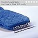 Ice Scraper Mitt For Car Windshield Snow Scrapers with Waterproof Glove Lined of Thick Fleece + Carry Pouch (Blue)