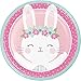 1st Birthday Girl Bunny Party Supplies for 16 Guests - Dinner & Dessert Plates, Napkins, Cups, Tablecover, Thank You Stickers & Checklist - 78 Pieces - Made in The USA