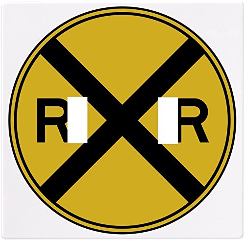 Yellow Railroad Sign Wallplate Decorative Switch Plate Cover (2 Gang - Double...
