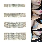 Rhinestone Choker 3, 5, 8,12 Row by Hunputa - Women's Crystal Necklace Diamond Collar with 4 Inch Extension (4)