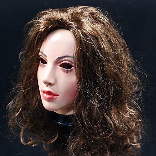 Realistic Latex Female Mask Celebrity Woman Face Rubber Mask With Wig
