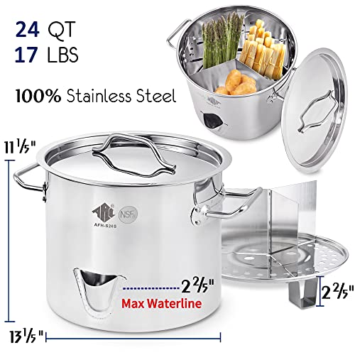 ARC 24QT Stainless Steel Vegetable Steamer, Tamale Steamer Pot, Seafood