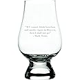 Mark Twain If I Cannot Drink Bourbon Quote Etched Glencairn Crystal Whisky Glass, 6 fl.oz.