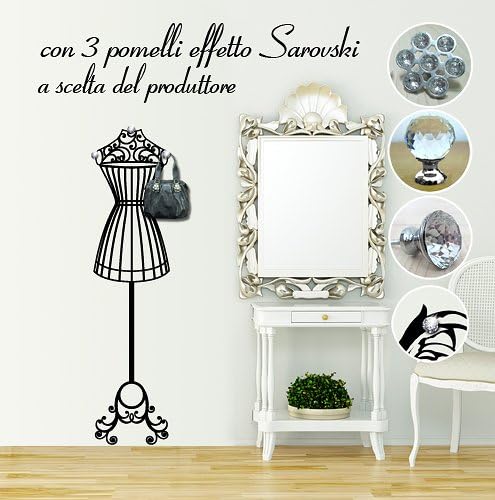 Adesivi Creativi Wall Sticker Atelier Coat gioiello Sticker adhesive for walls, wall decoration Dimensions 39 X 160 cm