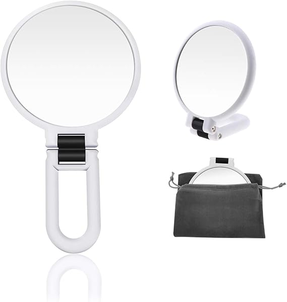 15x Magnifying Handheld Mirror,Travel Folding Double Sided