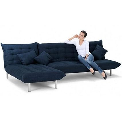 Furny Designer Five Seater L-Shaped Sofa (Blue)