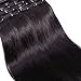 MY-LADY Double Weft 100% Remy Human Hair Clip in Extensions 14''-22'' Grade 7A Quality Full Head Thick Thickened Long Soft Silky Straight 8pcs 18clips Off Black (18