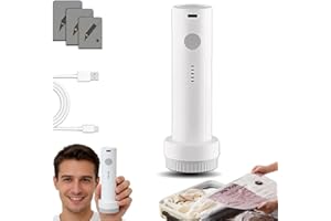 Cordless Travel Vacuum Storage Compression Bag Set,6 Pack & 9pack, 3 Sizes, USB Rechargeable Handheld Pump with Built-In Batt