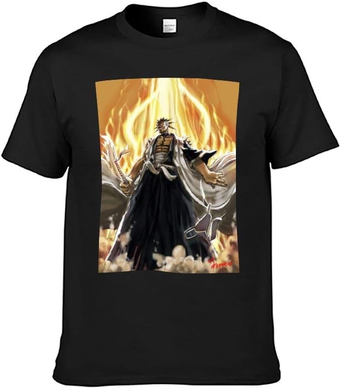 YingTanShiYue Short Sleeve T-Shirt for Men BLE-ACH Anime Kenpachi Zaraki
