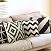 WEYON Geometric Pattern Throw Pillows Covers 18 x 18 Inch Cotton Linen Cushion Covers for Couch Decorative Set of 4
