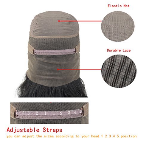 Pre Plucked 360 Lace Front Wigs Human Hair Straight, Veer Brazilian Virgin Human Hair With Baby Hair for Women Natural Black Color(#1B) 16inch