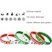 Jovitec 48 Pieces Christmas Silicone Bracelets Wristbands Rubber Silicone Xmas Rubber Bracelet Merry Xmas Patterns for Christmas Party Favor Decoration