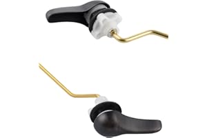 ANJOES Metal Side Mount Toilet Handle - Universal Fit Toilet Flusher Lever Replacement Compatible with American Standard/Mansifield, with Flapper Chain, Oil Rubbed Bronze