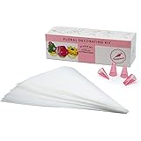 Keenpioneer Floral Decorating Kit, 26 Pastry Bags - 12 inch Disposable Piping Bags, plus 4 Tips