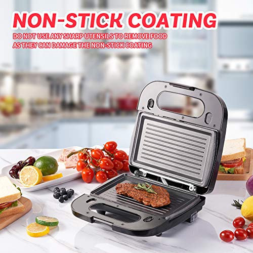 Sandwich Maker, Waffle Maker, Electric Grill, 3In1 Detachable Non