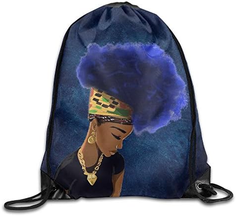MissMr African Women With Purple Hair Belt Sports Backpack,Fashion Trend, Polyester Sports Bag,Net Red Part,Men's Handbag,Ladies,Teenager,Adult,Outdoor Work,Office,Lunch Box