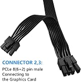 HALOULENI PCIe 8Pin to Dual 8Pin(6+2) Male Power Cable for Corsair PSU view 8