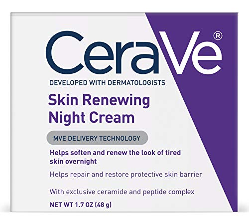 CeraVe Night Cream for Face | 1.7 Ounce | Skin Renewing Night Cream with Hyaluronic Acid & Niacinamide  | Fragrance Free