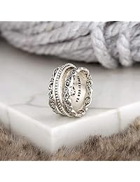 PZ Paz Creations Anillo giratorio de plata de ley 925 con giradores de plata, fabricado en Israel