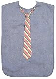 Men's Adult Bib, Chambray with Striped Tie, Frenchie Mini Couture