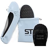Silky Toes Women’s Foldable Ballet Flats - Portable Roll-Up Slippers for Purse, Travel, or Events - Comfortable Ballerina Shoes