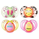 Tommee Tippee Everyday Pacifier 6-18 Months, 4 Pack - Butterfly & Ladybug/Cool Chick & Big Dreams