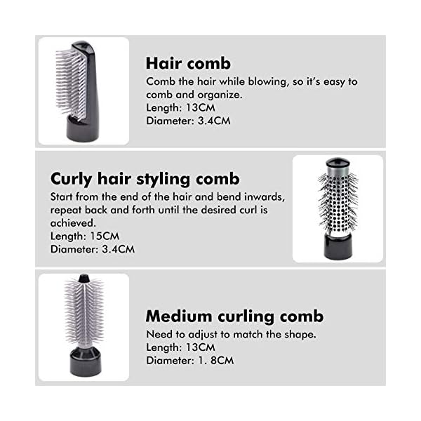 7-in-1 Hair Dryer Brush Set and Volumizer, Detachable Hair Dryer Styler, One-Step Hot Air Brush for Straightening…