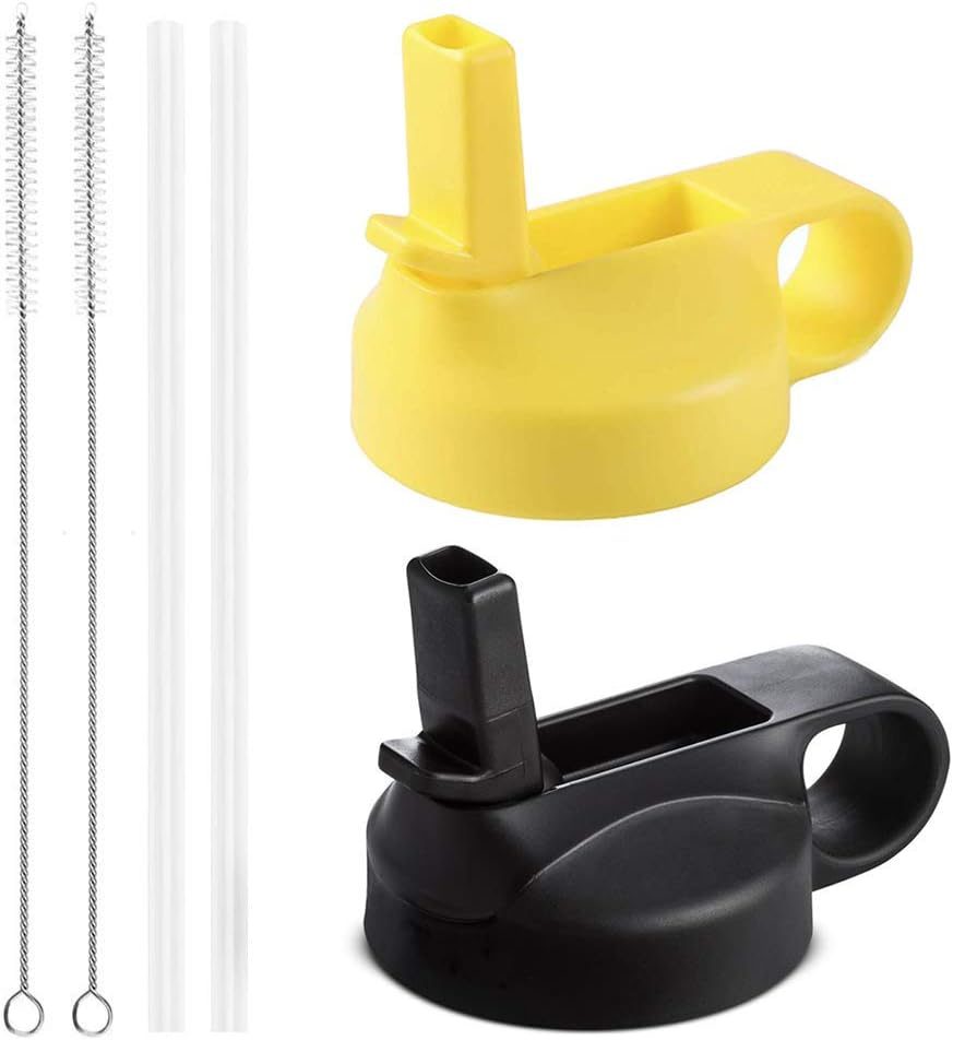 The Mass Wide Mouth Straw Lid Compatibility Most Sports Water Bottle (Black) : Sports & Outdoors