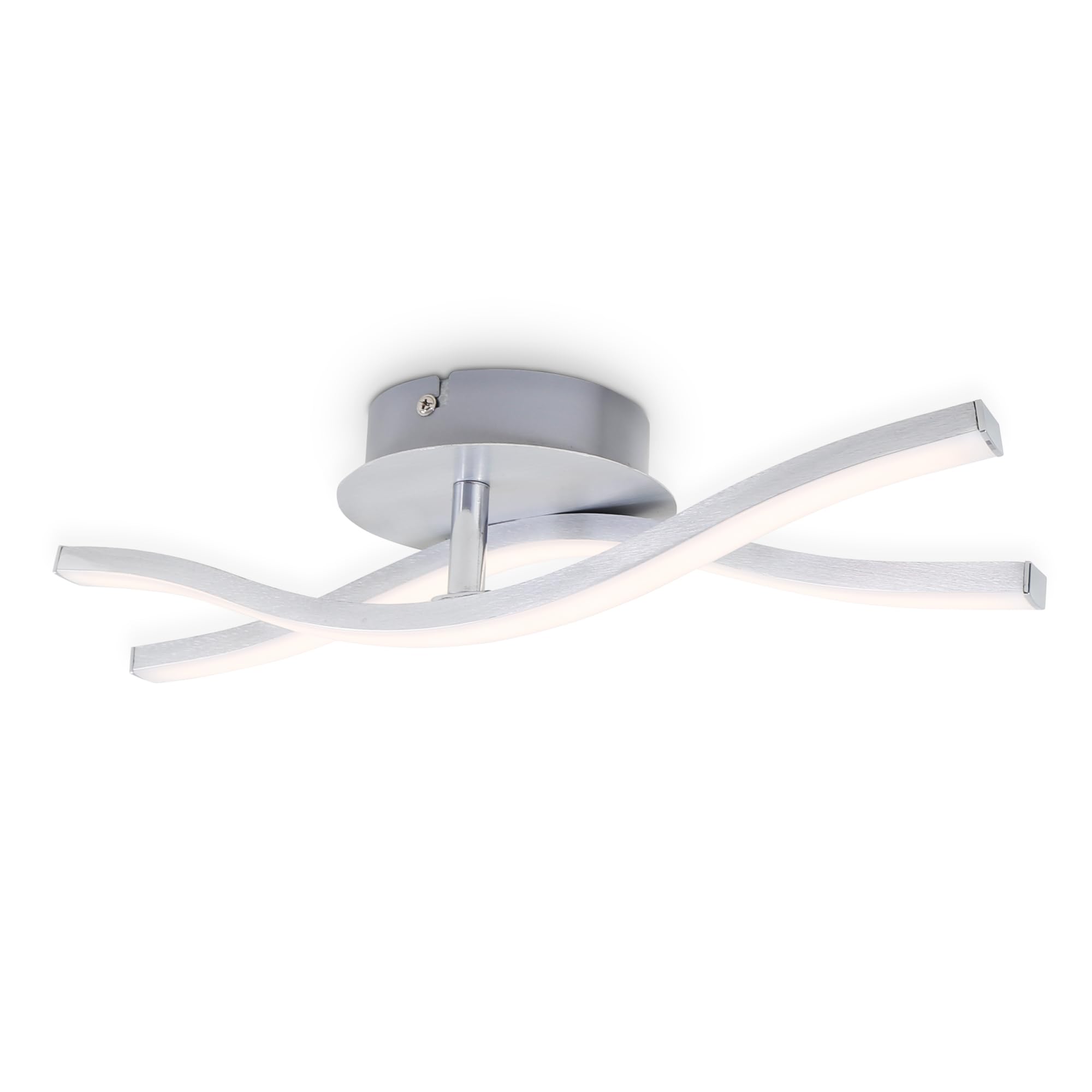 BRILONER Leuchten LED Ceiling Light, 2-Bulb Ceiling Lamp, 6 Watt, 480 Lumen, 3,000 Kelvin, Aluminium Colour, 370x120x83mm (LxWxH), 6 W, Aluminium Colour