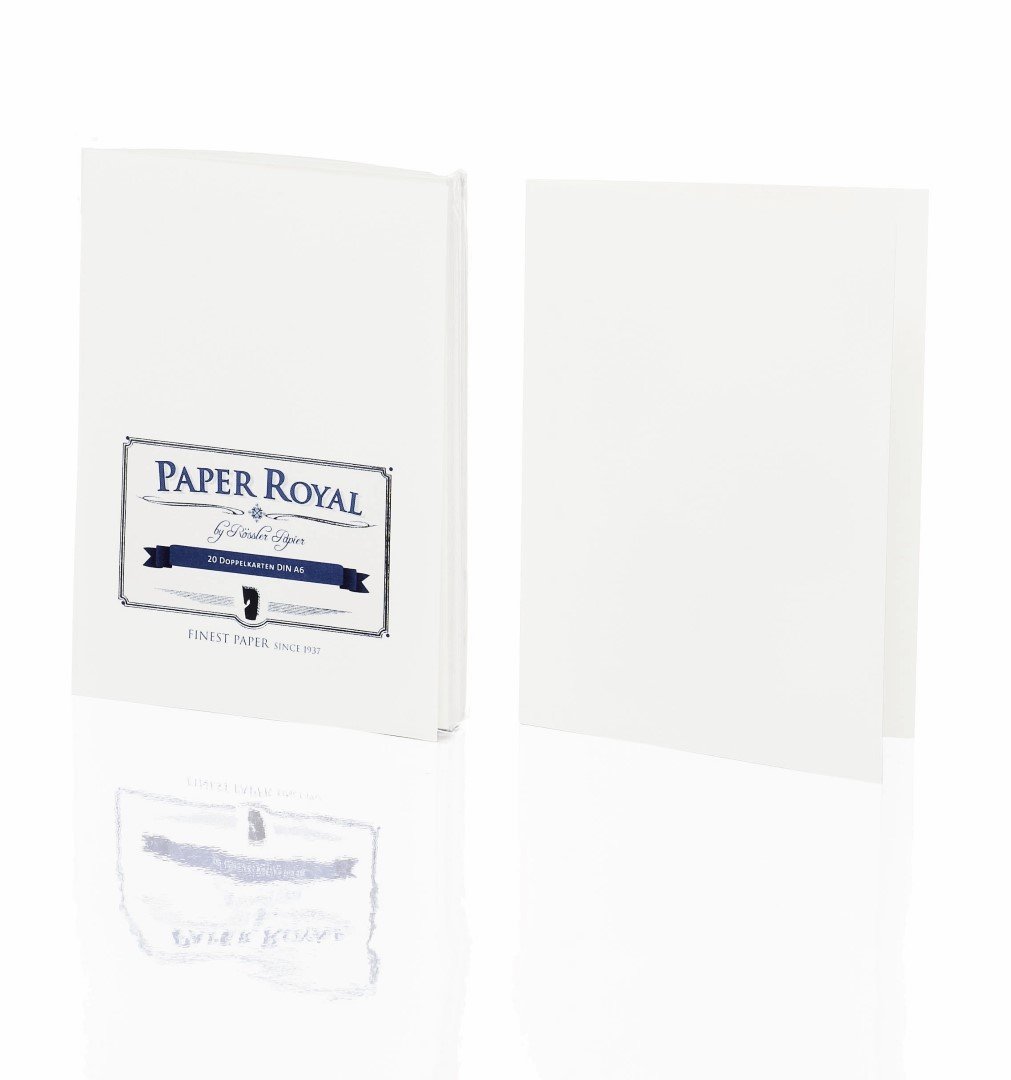 Rössler 2160831009 A6 Royal Laid Paper with Pack of Flat Card - White (Pack of 20)