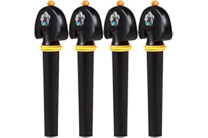 Ciieeo 4pcs Violin Tuning Pegs Ebony and Abalone Shell with Boxwood for 4/4 Violin Parts Musical Instrument