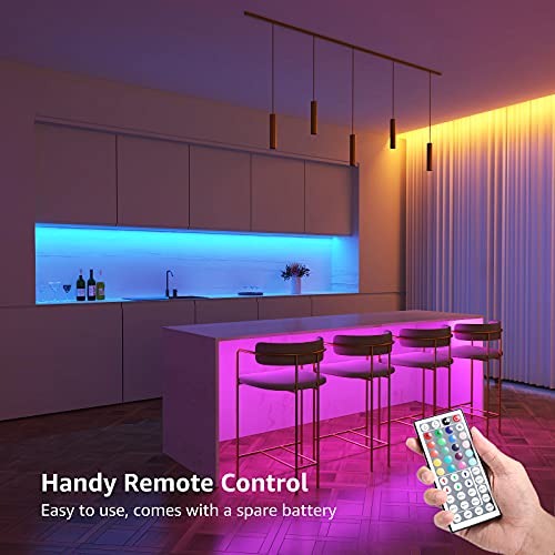 Lepro LED Strip Light 5M, RGB Colour Changing LED Lights with Remote, 150 Bright 5050 LEDs, Plug in Strip Lights for Bedroom Kitchen Kids Room Party Christmas