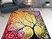 Fairytale Multi Yellow Orange Red Nature Modern Abstract Painting Brush Stroke Area Rug 5 x 7 ( 5'3