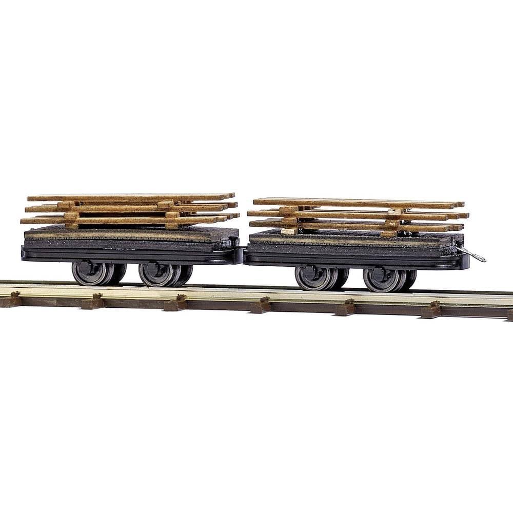 Busch Feldbahn 1713741 12218 H0f Two Cart with Board Load