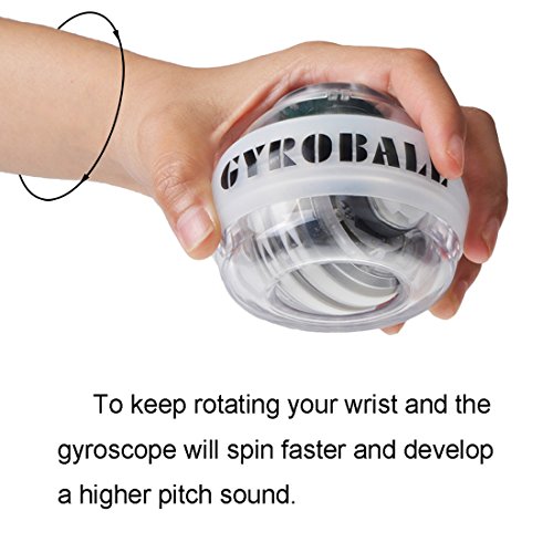 RESBO Wrist Trainer Workout Ball Exerciser Hand Spinner Gyroscopic Ball Metal Type LED Light with LCD Display Speedometer - Thumbnail 3