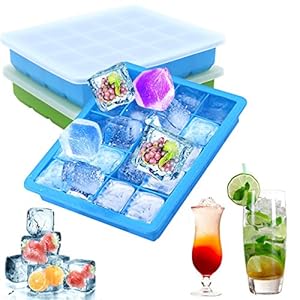 Dokpav 2 stuks ijsblokjesvormen van 2,5 x 2,5 cm, 40 ijsblokjes, siliconen ijsblokjesvormen met deksel, siliconen…