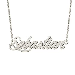 BYBWBL Sebastian Name Pendant Necklace Silver Color