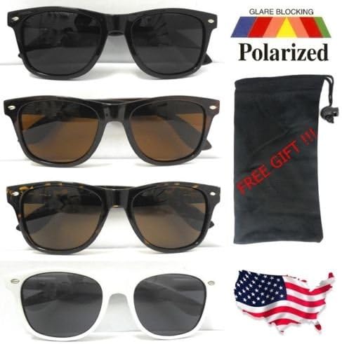 All New Polarized Wayfarer Sunglasses Retro Glasses Vintage Frame Unisex UV400 / Black (New)