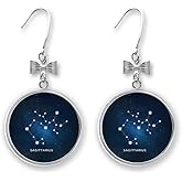 Sagittarius Constellation Zodiac Sign Bow Earrings Drop Stud Pierced Hook
