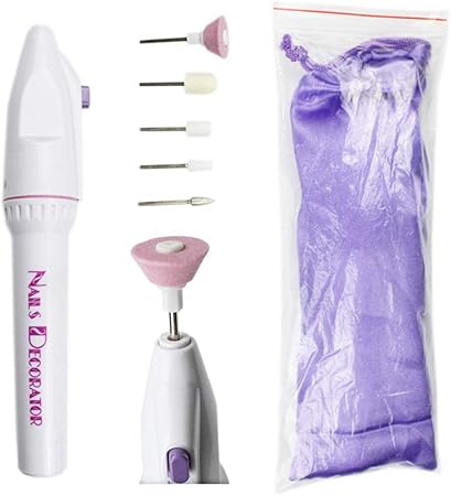 Amazon Tergoose ネイルマシン ネイルドリル 電動ネイルファイル ネイルオフ 電動 ネイルケア 多機能 爪やすり 研磨ヘッド 爪磨き ペン形 プロ用 自宅 安全 電気 5種類のアタッチメント付属 ミニ 便利 プロフェッショナル ネイルキット 電池 シルクバッグ付き