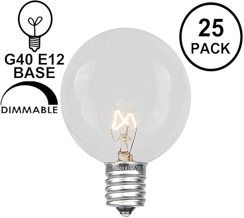 Amazon Com Novelty Lights 25 Pack G40 Outdoor Globe Replacement