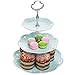 Turquoise Ceramic 3 Tier Dessert Stand Server/Tea Party Cupcake Tower/Appetizer Serving Tray