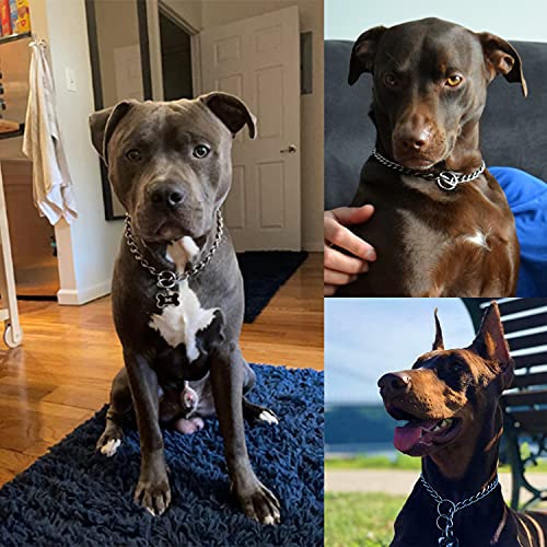Dog Chain Collars Strong Dog Chain No Pull Dog Metal Slip Collar Anti Chew Training Collar Stainless Collar for Small Medium Large Dogs