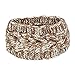 ABC® Winter Women Ear Warmer Headwrap Double Color Headband Knit Flower Hairband (Khaki)