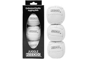 Zeekio Galaxy Juggling Balls - Premium 12 Panel Genuine Leather Balls - 130g - 67mm - Pack of 3 (White)