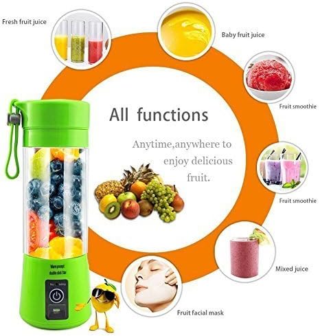 EAYIRA Multifunction Mini USB Electric Fruit Juicer Cup Rechargeable Smoothie Maker Blender Drink Bottle (Colour May Vary)