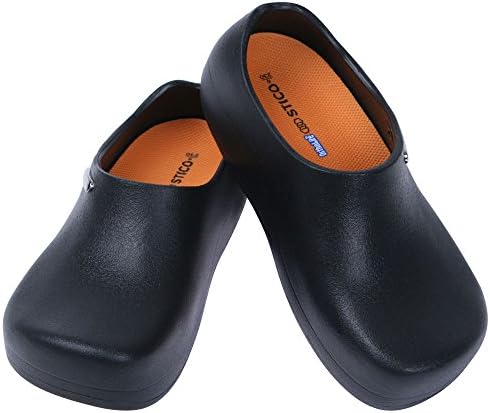 STICO Chef Kitchen Slip Resistant Safety Men's Shoes Clog, US Size 5-11
