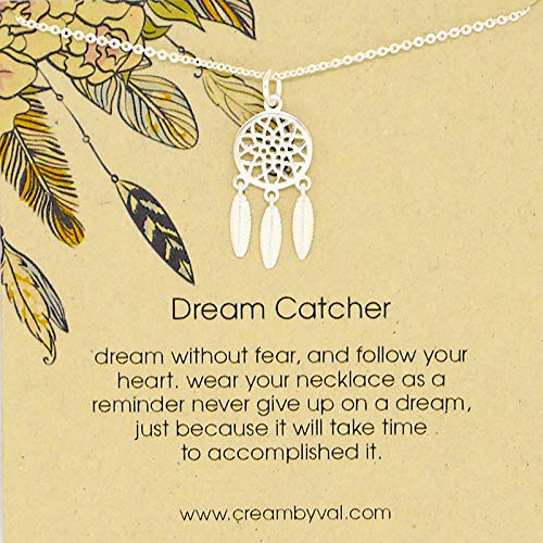Dream Catcher Sterling Silver Necklace - 17'' Length - Thumbnail 4