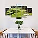 VIIVEI Green Grass Golf Course Field Wall Art Canvas Prints Art Home Decor for Living Room Modern Pictures Pictures 5 Panel Large HD Printed Painting Framed Ready to Hang